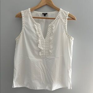 Talbots White Sleeveless Top